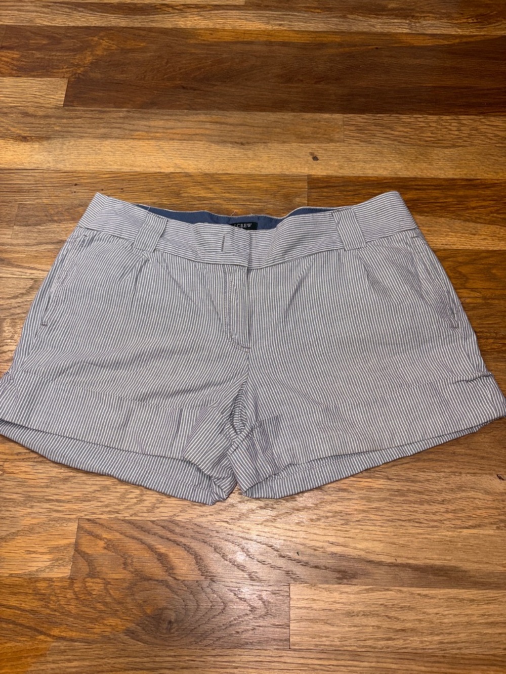 J CREW striped city fit shorts